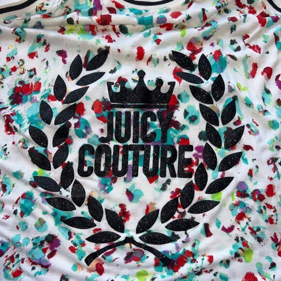 Juicy Couture Multicolor Splatter Print Racerback Tank Top 100% Rayon Womens XL - Picture 4 of 9